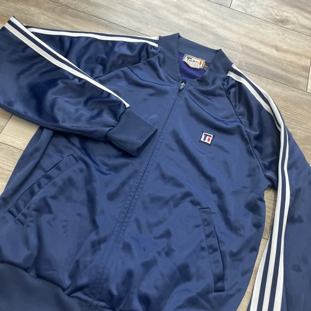 Vintage Todd 1 Track Jacket Size M – Blue & White‎ Stripes 1980s–1990s
